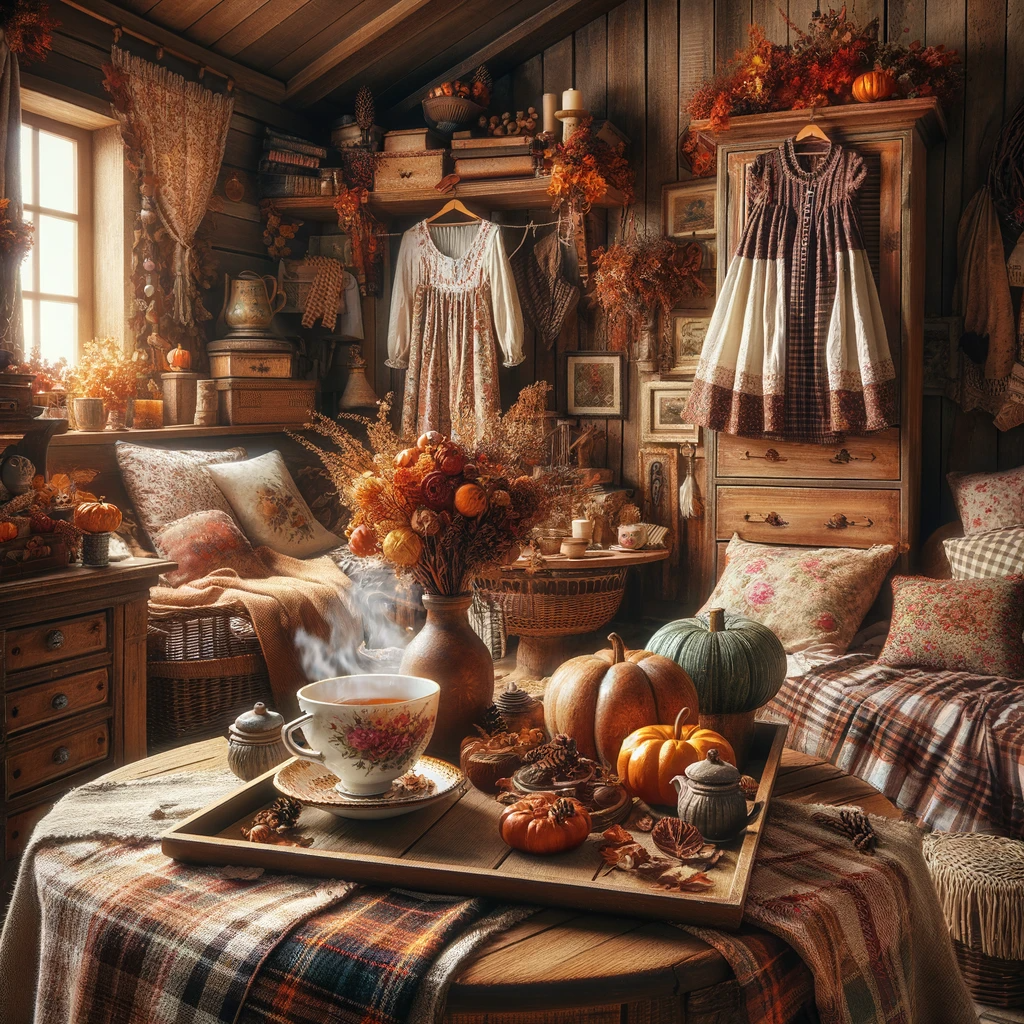 Cozy Cottage Core Room with fall colors and decor