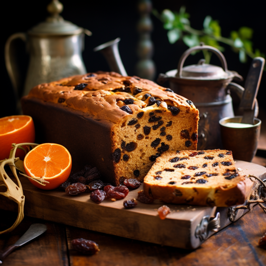 Barmbrack: A fruit loaf that can be enjoyed with tea or as a dessert, laden with symbolic ingredients such as seeds for fertility