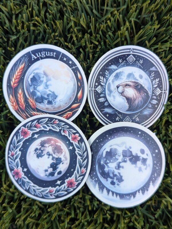 18 Full Moon Sticker Bundle Set | Pagan Witch Moon Decorative Stickers for Grimoire, Journal Planner, Book of Shadows | Waterproof Matte - Image 3