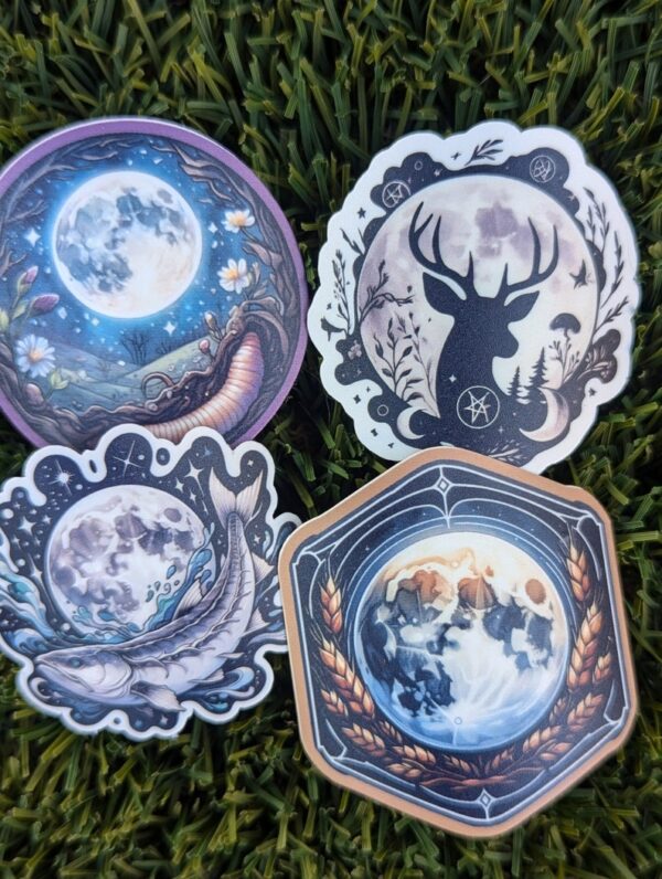 18 Full Moon Sticker Bundle Set | Pagan Witch Moon Decorative Stickers for Grimoire, Journal Planner, Book of Shadows | Waterproof Matte - Image 8