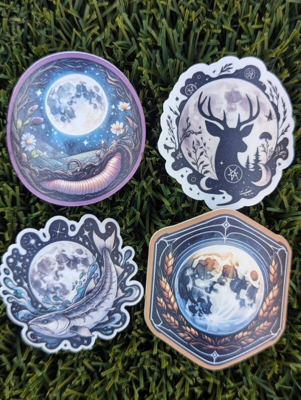 18 Full Moon Sticker Bundle Set | Pagan Witch Moon Decorative Stickers for Grimoire, Journal Planner, Book of Shadows | Waterproof Matte - Image 7